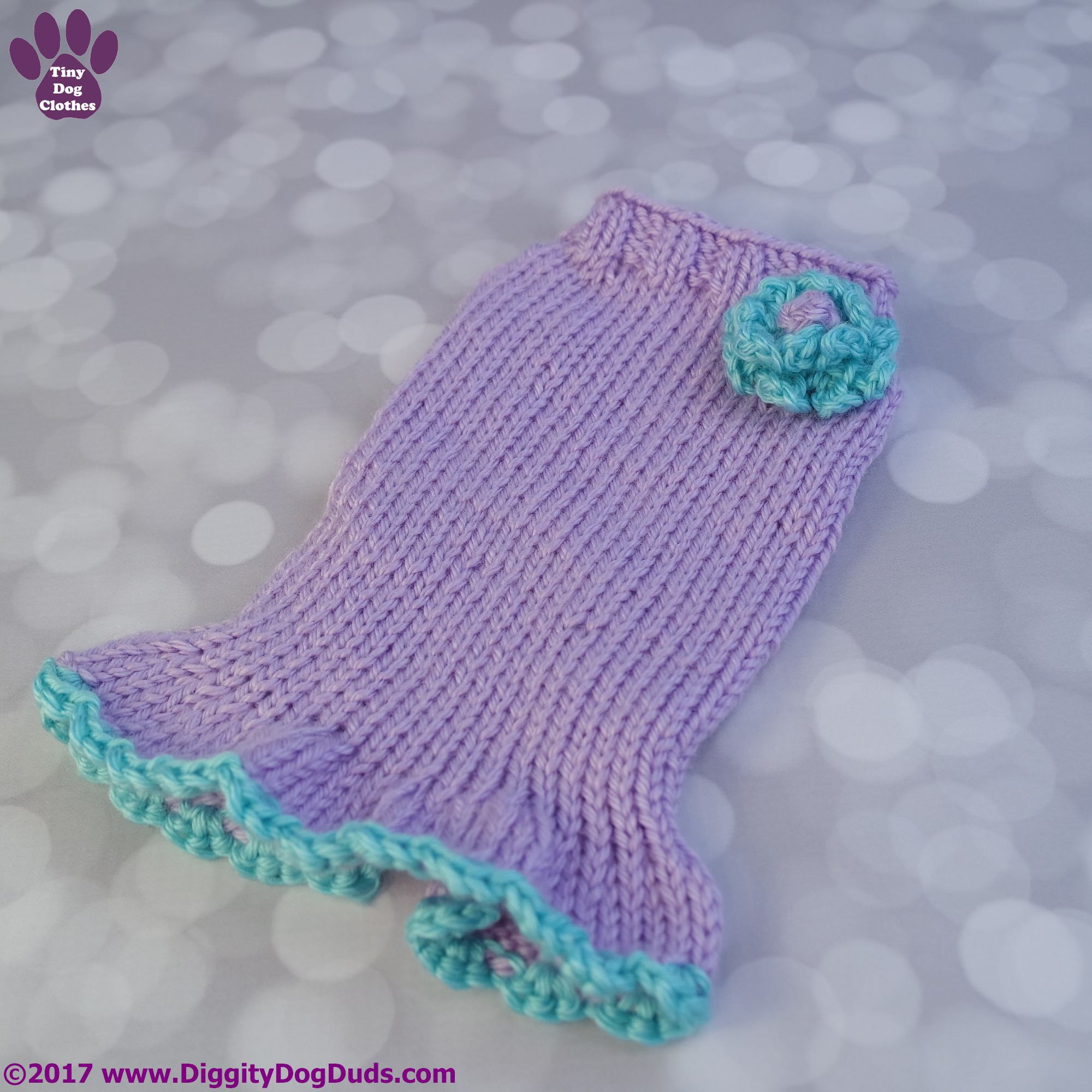 Light Purple Sweater Dog Dress